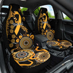 Childhood Cancer Awareness Personalised Car Seat Cover Aboriginal Ribbon Dot Painting