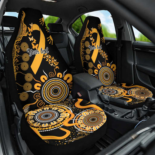 Childhood Cancer Awareness Personalised Car Seat Cover Aboriginal Ribbon Dot Painting