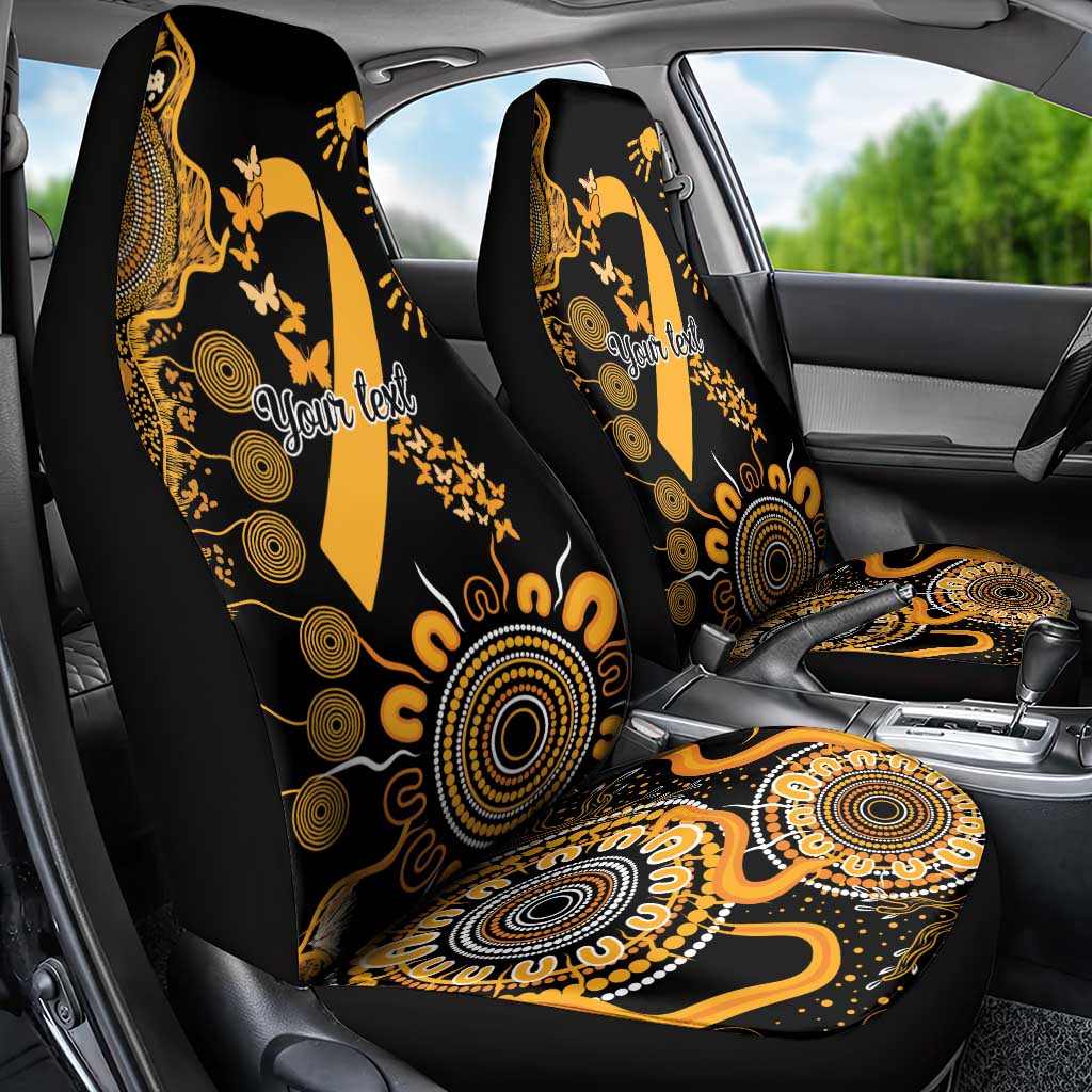 Childhood Cancer Awareness Personalised Car Seat Cover Aboriginal Ribbon Dot Painting