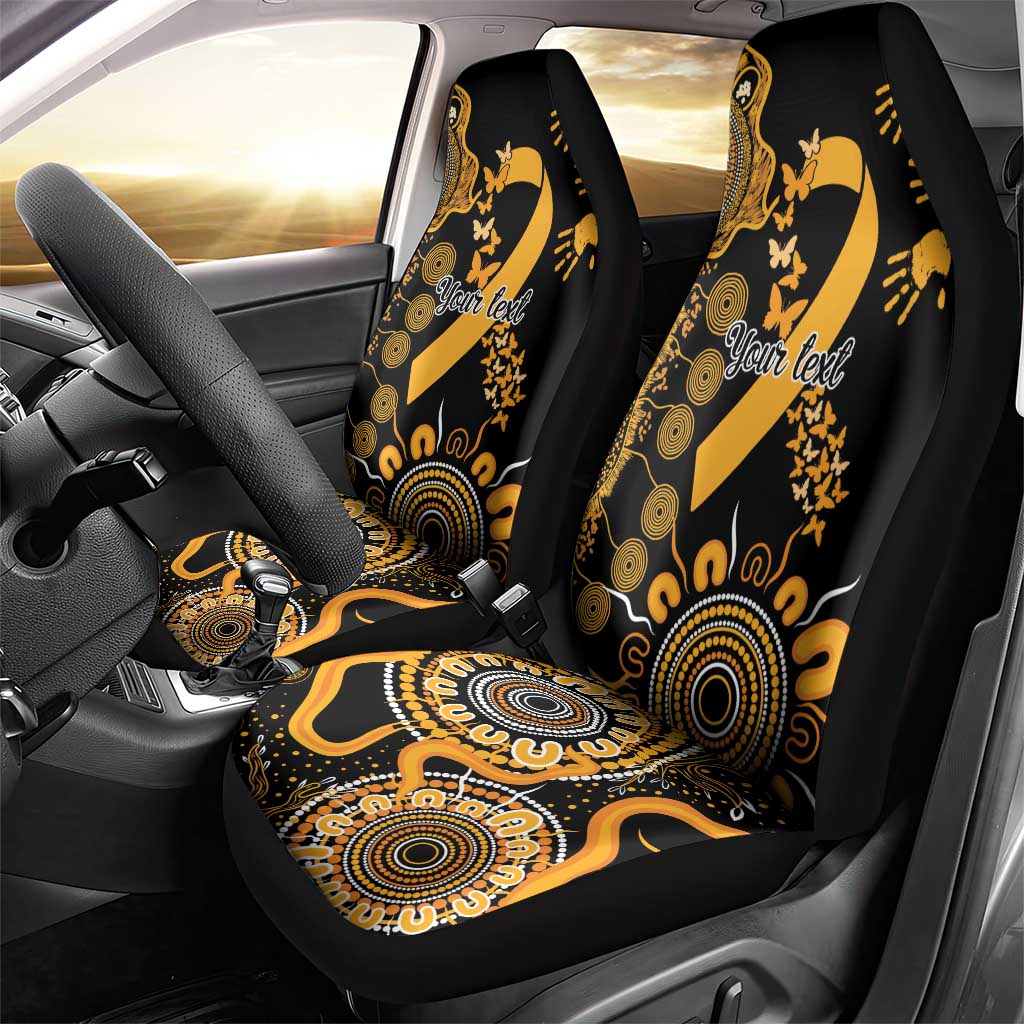 Childhood Cancer Awareness Personalised Car Seat Cover Aboriginal Ribbon Dot Painting