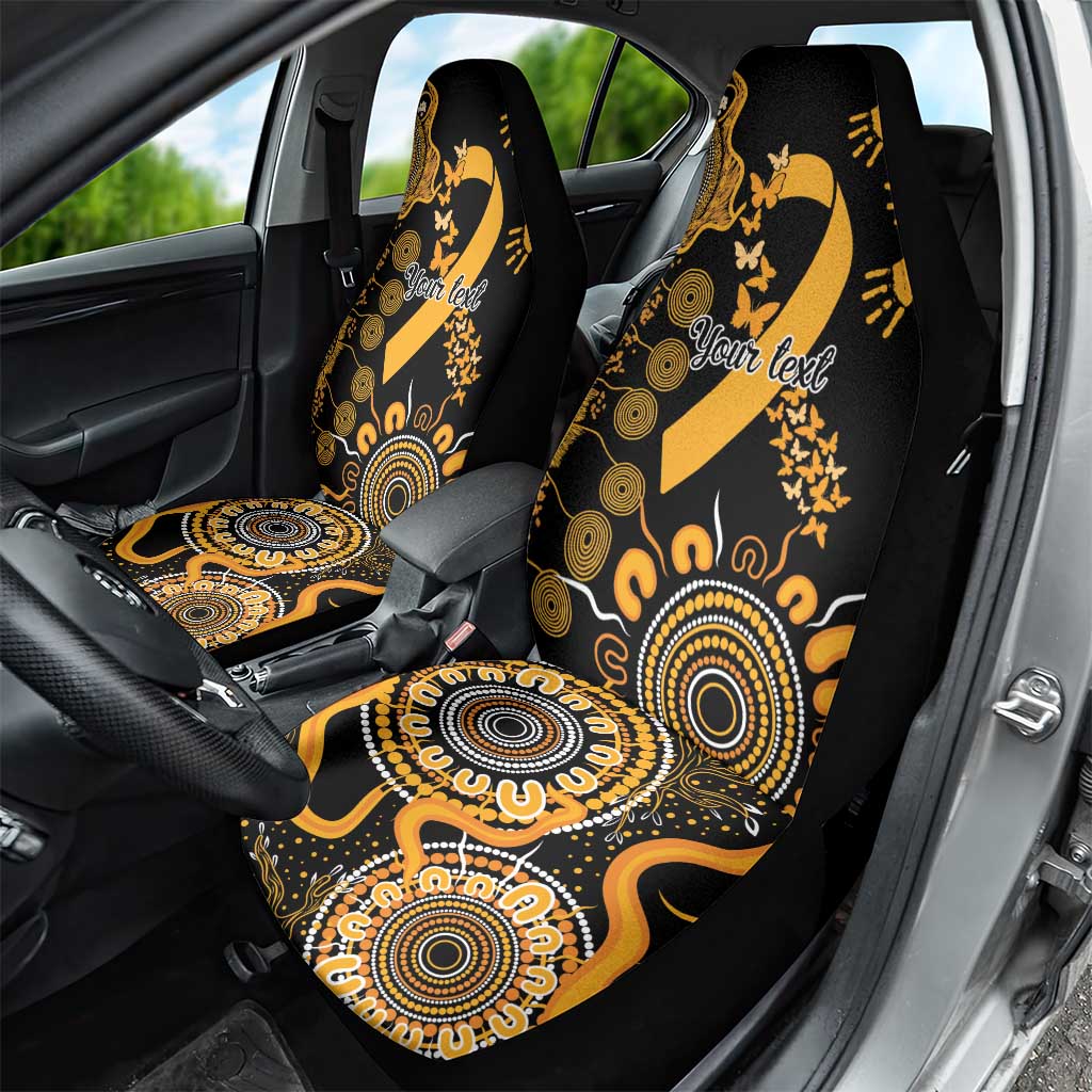 Childhood Cancer Awareness Personalised Car Seat Cover Aboriginal Ribbon Dot Painting