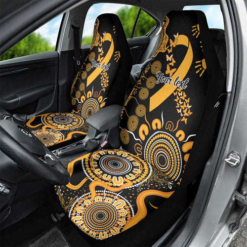 Childhood Cancer Awareness Personalised Car Seat Cover Aboriginal Ribbon Dot Painting