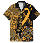 Childhood Cancer Awareness Personalised Family Matching Long Sleeve Bodycon Dress and Hawaiian Shirt Aboriginal Ribbon Dot Painting