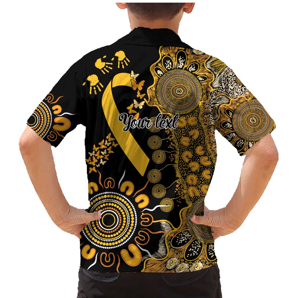 Childhood Cancer Awareness Personalised Family Matching Mermaid Dress and Hawaiian Shirt Aboriginal Ribbon Dot Painting