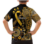 Childhood Cancer Awareness Personalised Family Matching Mermaid Dress and Hawaiian Shirt Aboriginal Ribbon Dot Painting