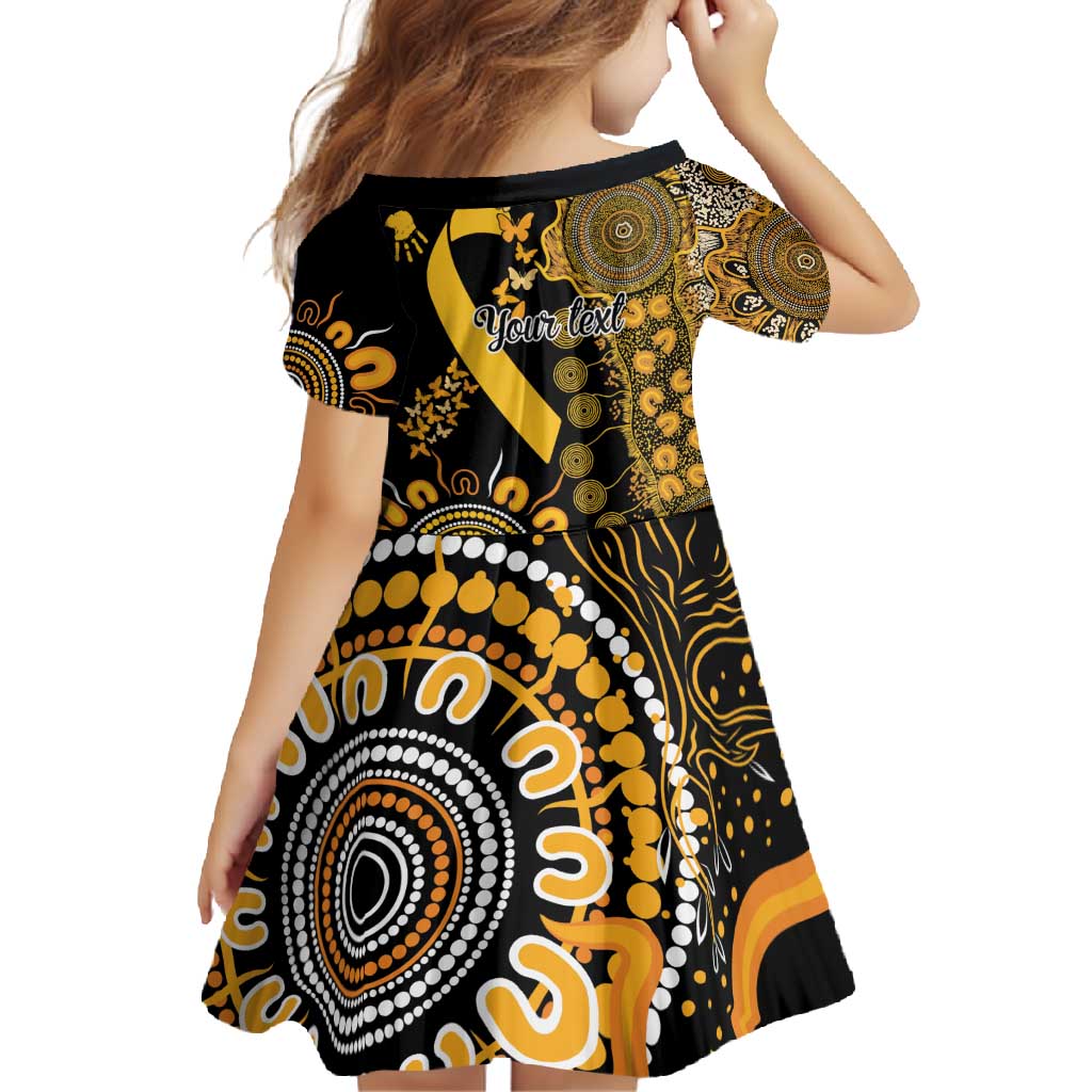 Childhood Cancer Awareness Personalised Family Matching Mermaid Dress and Hawaiian Shirt Aboriginal Ribbon Dot Painting