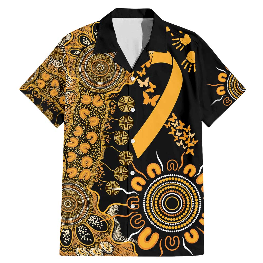 Childhood Cancer Awareness Personalised Family Matching Mermaid Dress and Hawaiian Shirt Aboriginal Ribbon Dot Painting