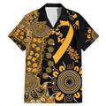 Childhood Cancer Awareness Personalised Family Matching Mermaid Dress and Hawaiian Shirt Aboriginal Ribbon Dot Painting