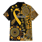 Childhood Cancer Awareness Personalised Family Matching Mermaid Dress and Hawaiian Shirt Aboriginal Ribbon Dot Painting
