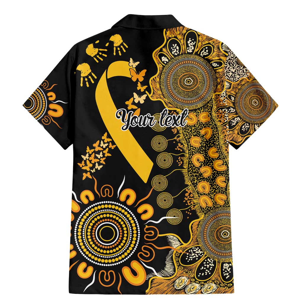 Childhood Cancer Awareness Personalised Family Matching Mermaid Dress and Hawaiian Shirt Aboriginal Ribbon Dot Painting