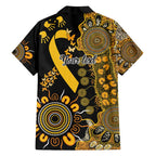 Childhood Cancer Awareness Personalised Family Matching Short Sleeve Bodycon Dress and Hawaiian Shirt Aboriginal Ribbon Dot Painting