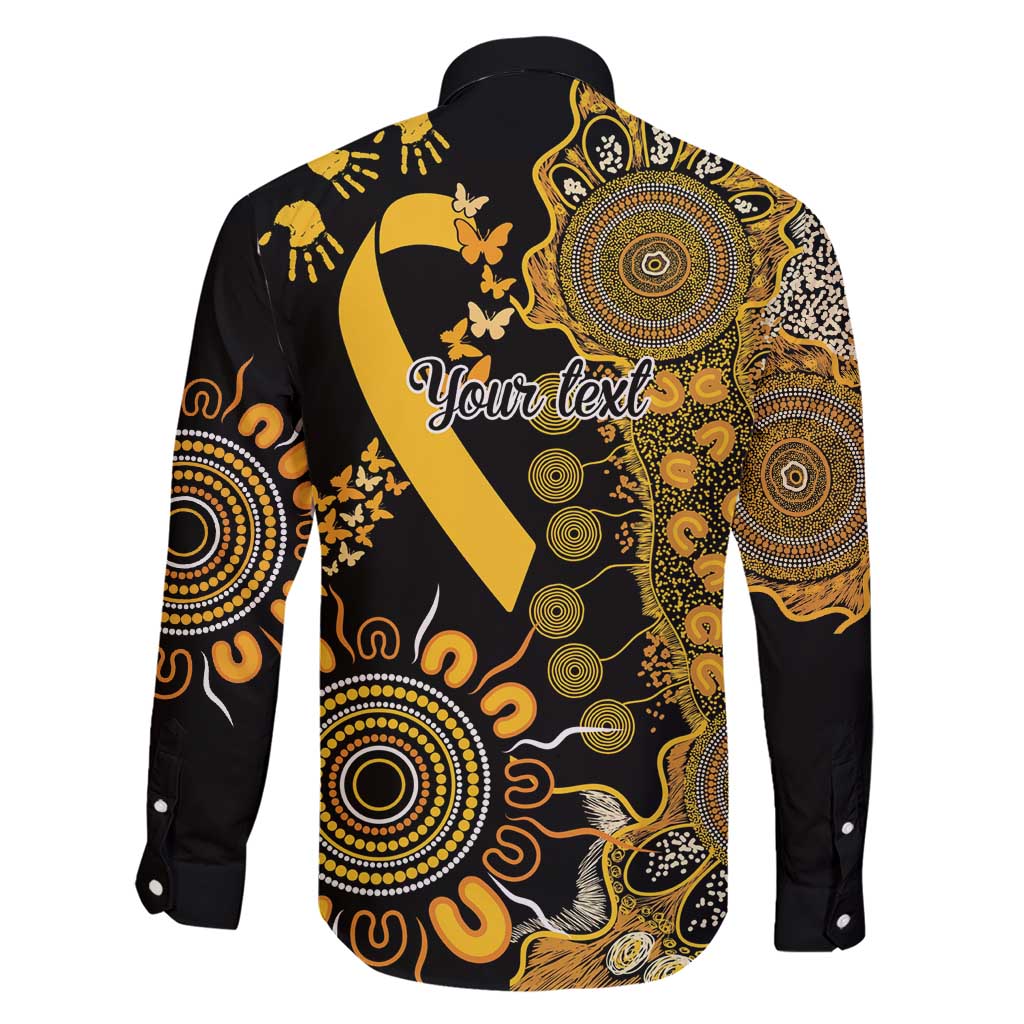 Childhood Cancer Awareness Personalised Family Matching Short Sleeve Bodycon Dress and Hawaiian Shirt Aboriginal Ribbon Dot Painting