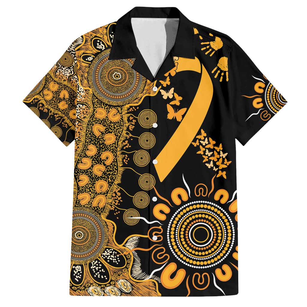 Childhood Cancer Awareness Personalised Family Matching Summer Maxi Dress and Hawaiian Shirt Aboriginal Ribbon Dot Painting