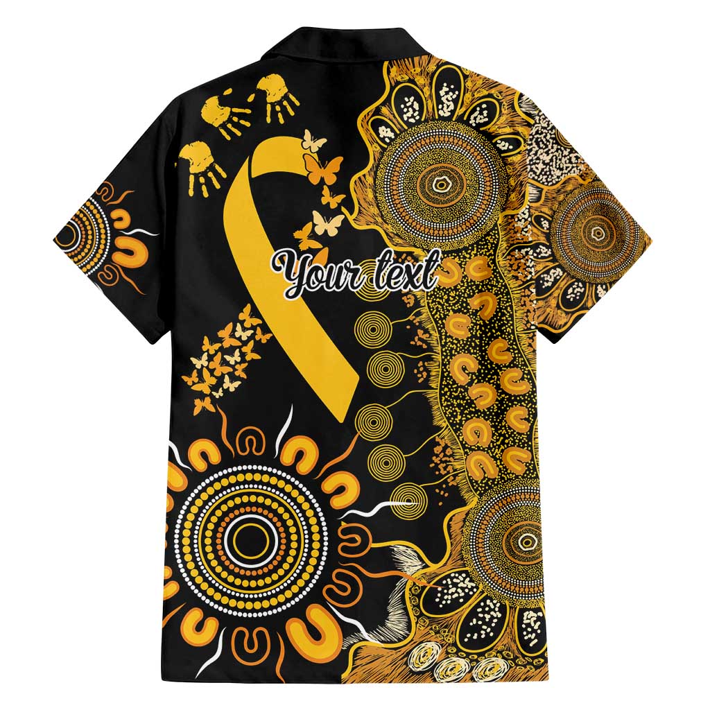 Childhood Cancer Awareness Personalised Family Matching Tank Maxi Dress and Hawaiian Shirt Aboriginal Ribbon Dot Painting