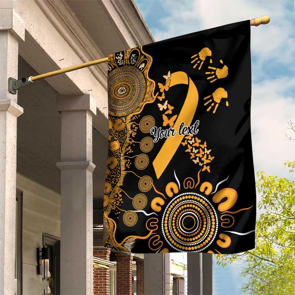 Childhood Cancer Awareness Personalised Garden Flag Aboriginal Ribbon Dot Painting