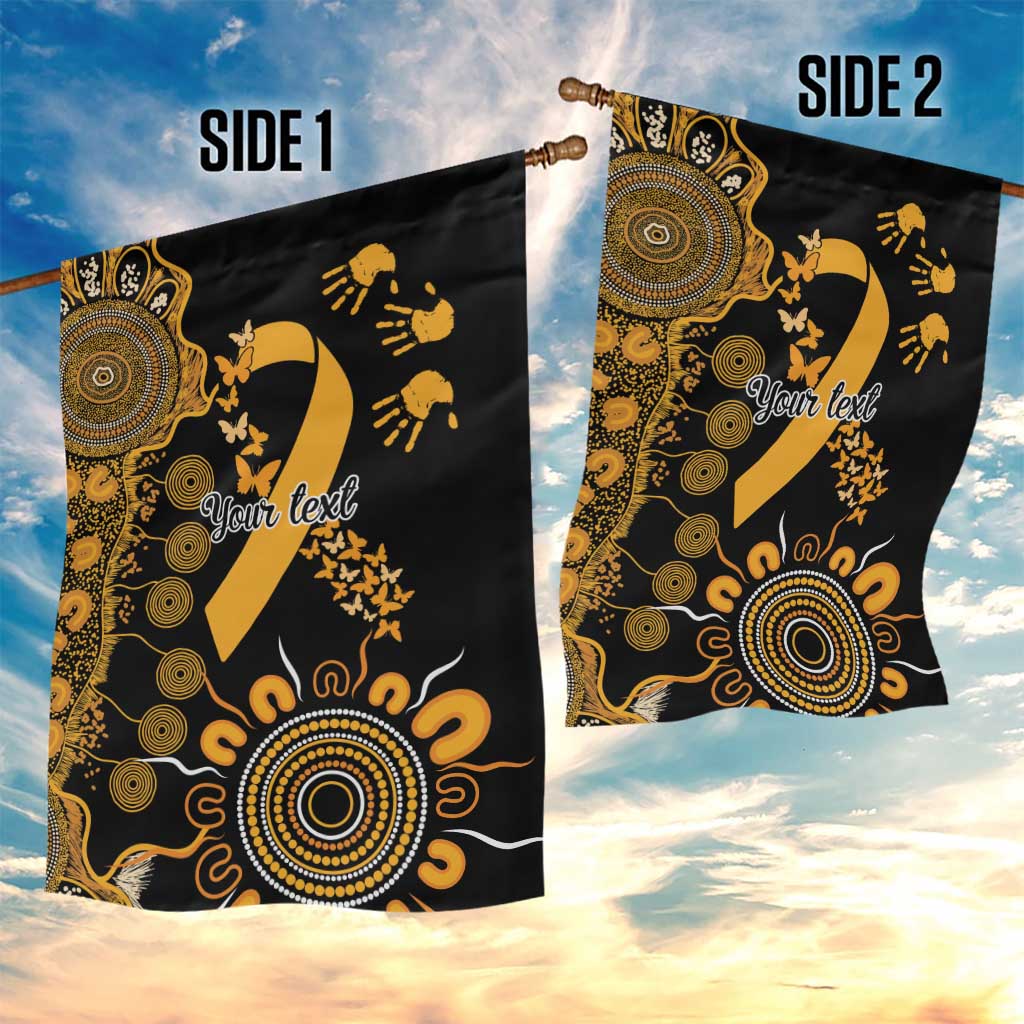 Childhood Cancer Awareness Personalised Garden Flag Aboriginal Ribbon Dot Painting