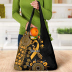 Childhood Cancer Awareness Personalised Grocery Bag Aboriginal Ribbon Dot Painting
