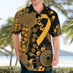 Childhood Cancer Awareness Personalised Hawaiian Shirt Aboriginal Ribbon Dot Painting