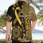Childhood Cancer Awareness Personalised Hawaiian Shirt Aboriginal Ribbon Dot Painting