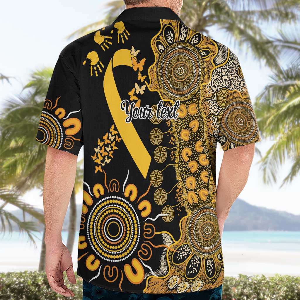 Childhood Cancer Awareness Personalised Hawaiian Shirt Aboriginal Ribbon Dot Painting