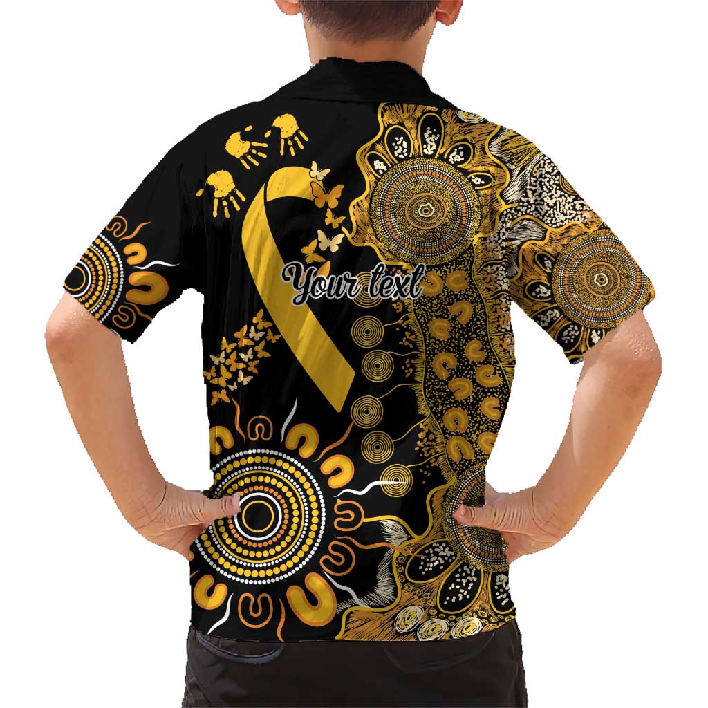 Childhood Cancer Awareness Personalised Hawaiian Shirt Aboriginal Ribbon Dot Painting