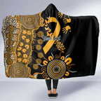 Childhood Cancer Awareness Personalised Hooded Blanket Aboriginal Ribbon Dot Painting
