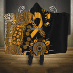 Childhood Cancer Awareness Personalised Hooded Blanket Aboriginal Ribbon Dot Painting