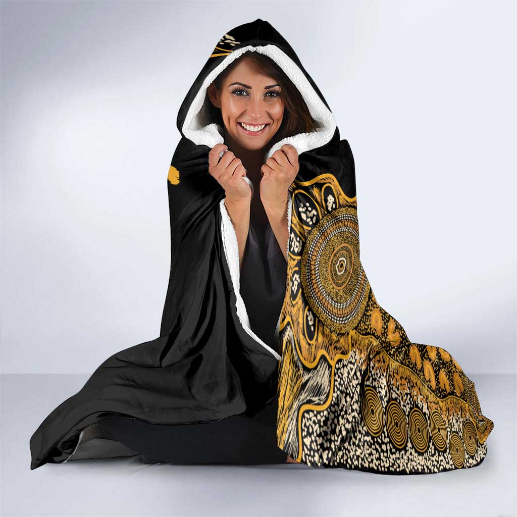 Childhood Cancer Awareness Personalised Hooded Blanket Aboriginal Ribbon Dot Painting