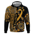 Childhood Cancer Awareness Personalised Hoodie Aboriginal Ribbon Dot Painting
