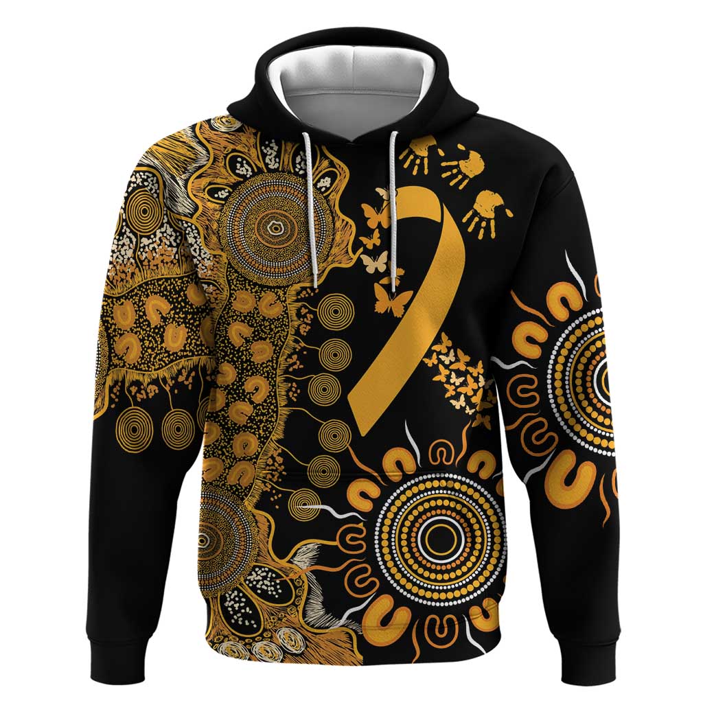 Childhood Cancer Awareness Personalised Hoodie Aboriginal Ribbon Dot Painting