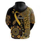 Childhood Cancer Awareness Personalised Hoodie Aboriginal Ribbon Dot Painting