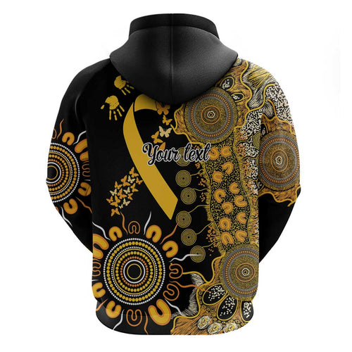 Childhood Cancer Awareness Personalised Hoodie Aboriginal Ribbon Dot Painting