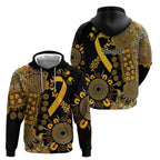 Childhood Cancer Awareness Personalised Hoodie Aboriginal Ribbon Dot Painting