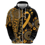 Childhood Cancer Awareness Personalised Hoodie Aboriginal Ribbon Dot Painting