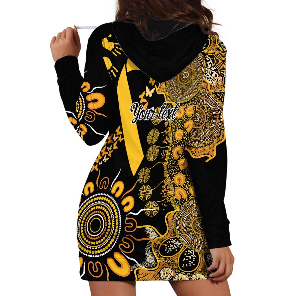 Childhood Cancer Awareness Personalised Hoodie Dress Aboriginal Ribbon Dot Painting