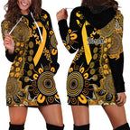 Childhood Cancer Awareness Personalised Hoodie Dress Aboriginal Ribbon Dot Painting