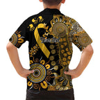 Childhood Cancer Awareness Personalised Kid Hawaiian Shirt Aboriginal Ribbon Dot Painting