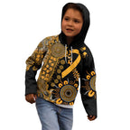 Childhood Cancer Awareness Personalised Kid Hoodie Aboriginal Ribbon Dot Painting