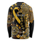 Childhood Cancer Awareness Personalised Long Sleeve Shirt Aboriginal Ribbon Dot Painting