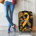 Childhood Cancer Awareness Personalised Luggage Cover Aboriginal Ribbon Dot Painting