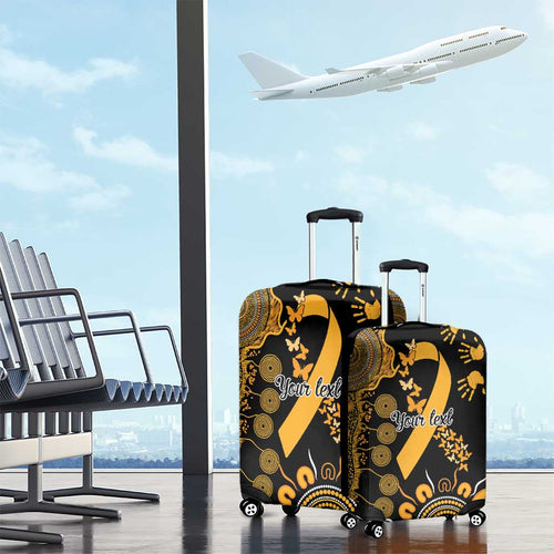 Childhood Cancer Awareness Personalised Luggage Cover Aboriginal Ribbon Dot Painting