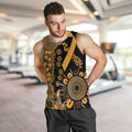 Childhood Cancer Awareness Personalised Men Tank Top Aboriginal Ribbon Dot Painting