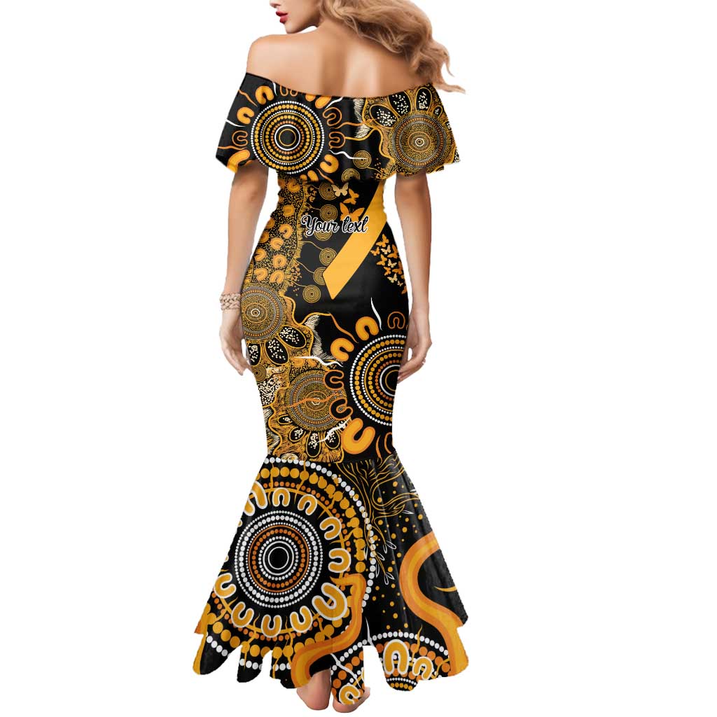 Childhood Cancer Awareness Personalised Mermaid Dress Aboriginal Ribbon Dot Painting