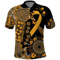 Childhood Cancer Awareness Personalised Polo Shirt Aboriginal Ribbon Dot Painting