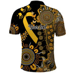 Childhood Cancer Awareness Personalised Polo Shirt Aboriginal Ribbon Dot Painting