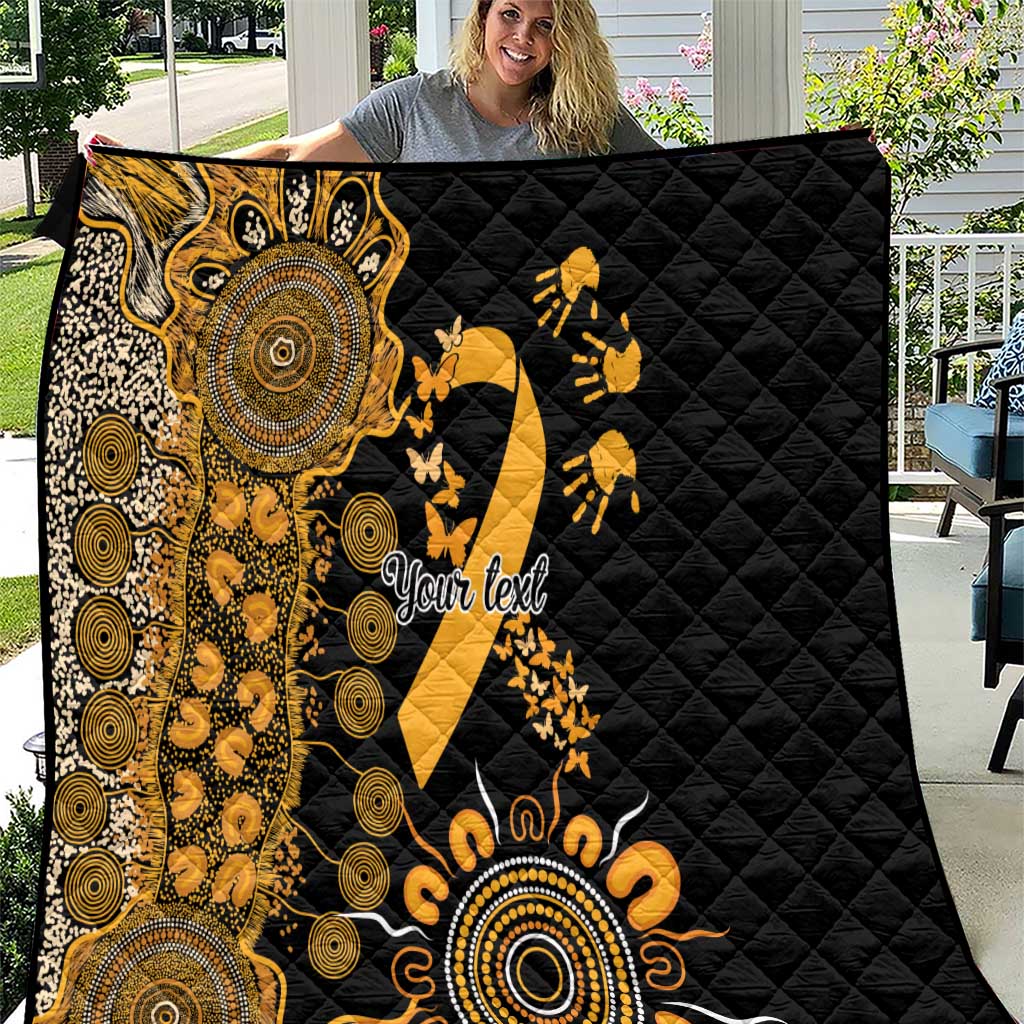 Childhood Cancer Awareness Personalised Quilt Aboriginal Ribbon Dot Painting