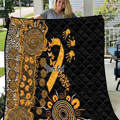 Childhood Cancer Awareness Personalised Quilt Aboriginal Ribbon Dot Painting