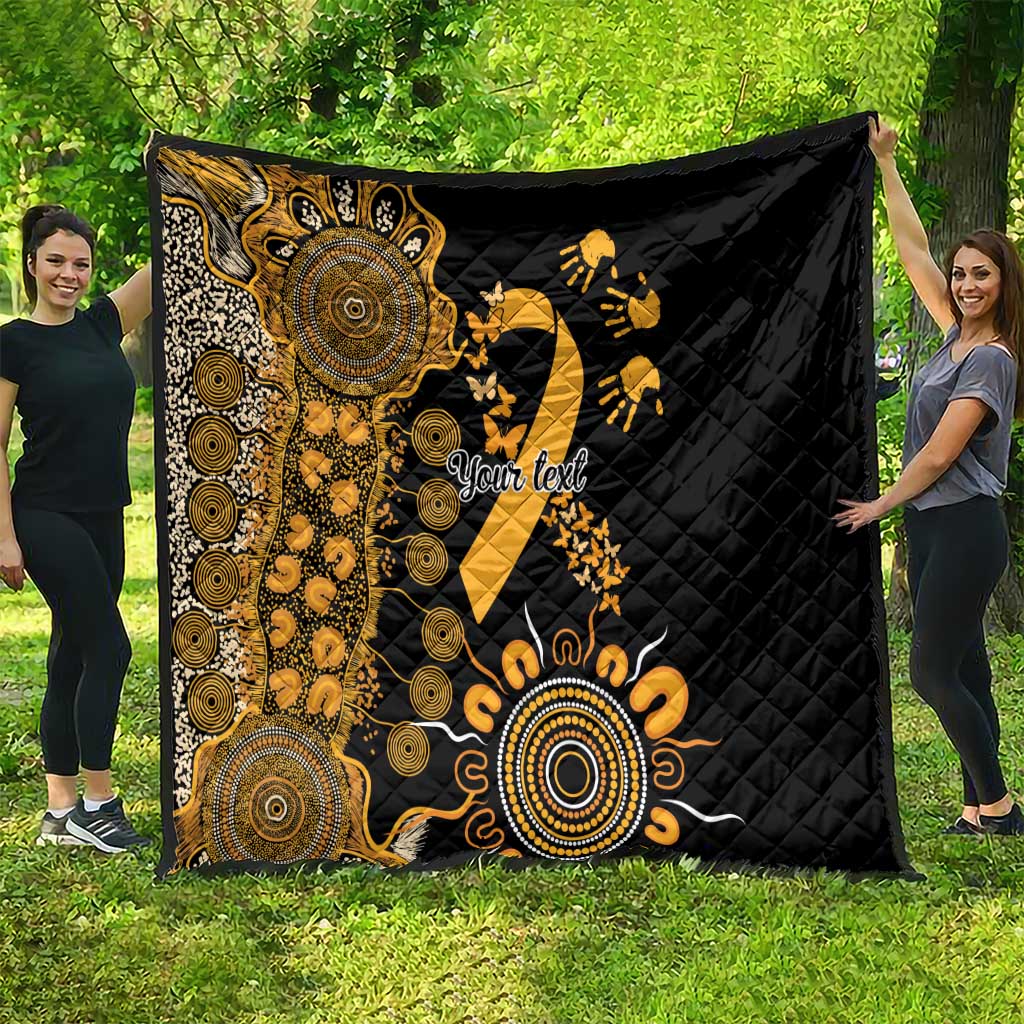Childhood Cancer Awareness Personalised Quilt Aboriginal Ribbon Dot Painting