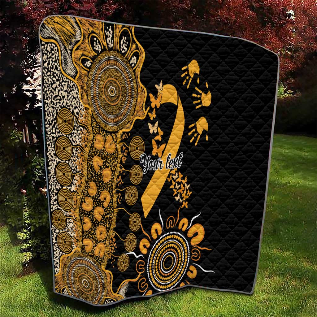 Childhood Cancer Awareness Personalised Quilt Aboriginal Ribbon Dot Painting