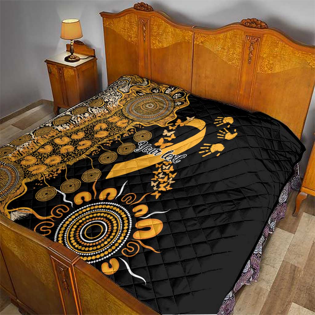 Childhood Cancer Awareness Personalised Quilt Aboriginal Ribbon Dot Painting